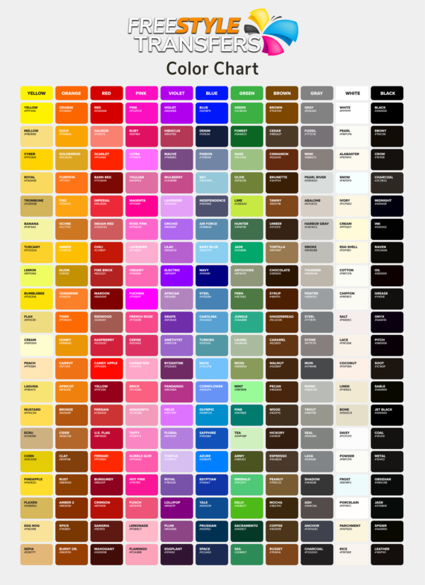 FreeStyle Premium Color Chart